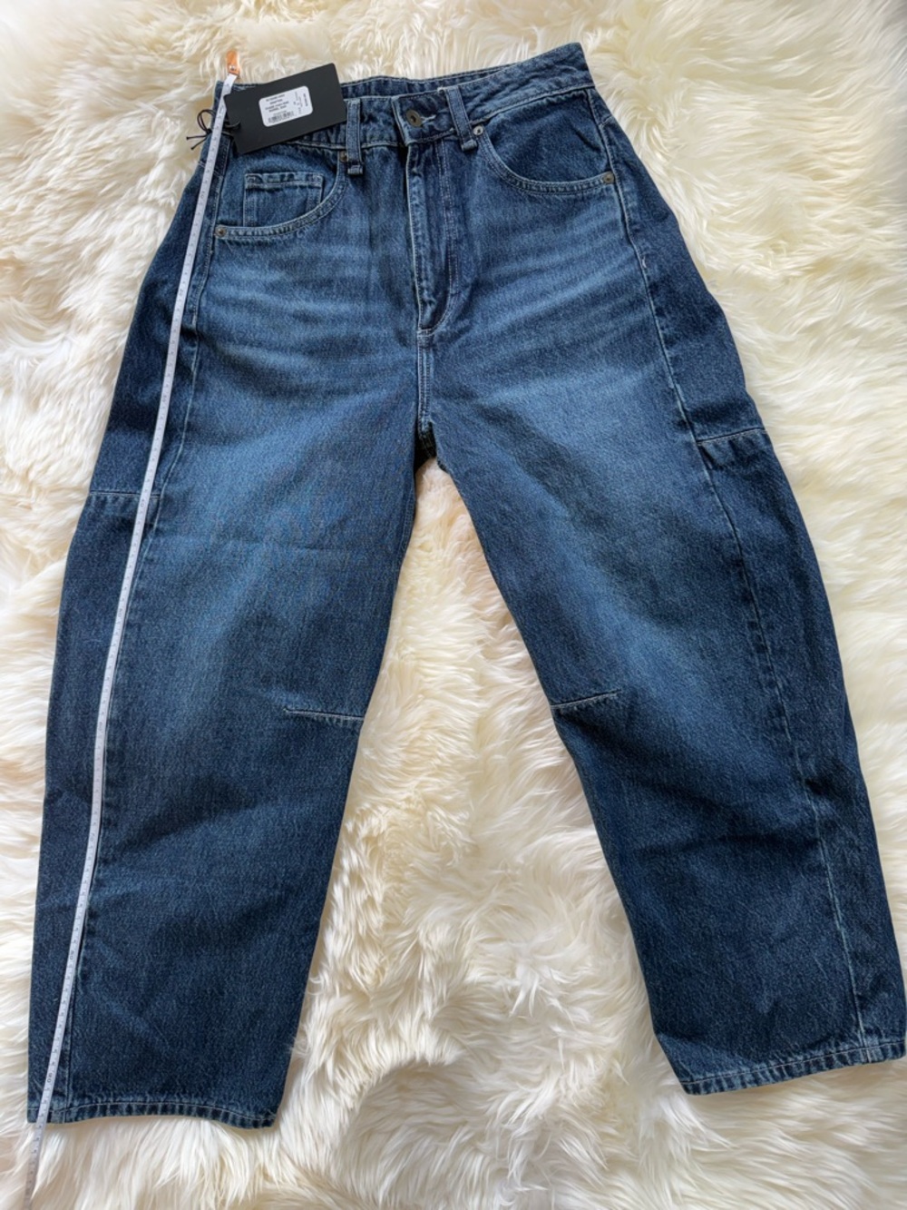 rag & bone Barrel Leg Dark Blue Denim Jeans - Picture 4 of 15